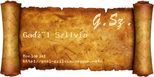 Gaál Szilvia névjegykártya