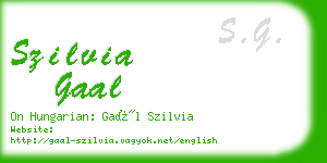 szilvia gaal business card